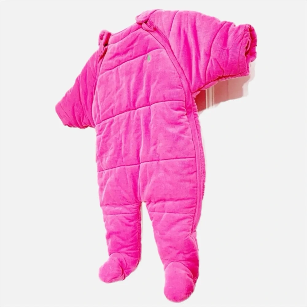 Ralph Lauren One Piece Quilted Thin Waled Corduroy Hood Snowsuit Bunting Lining